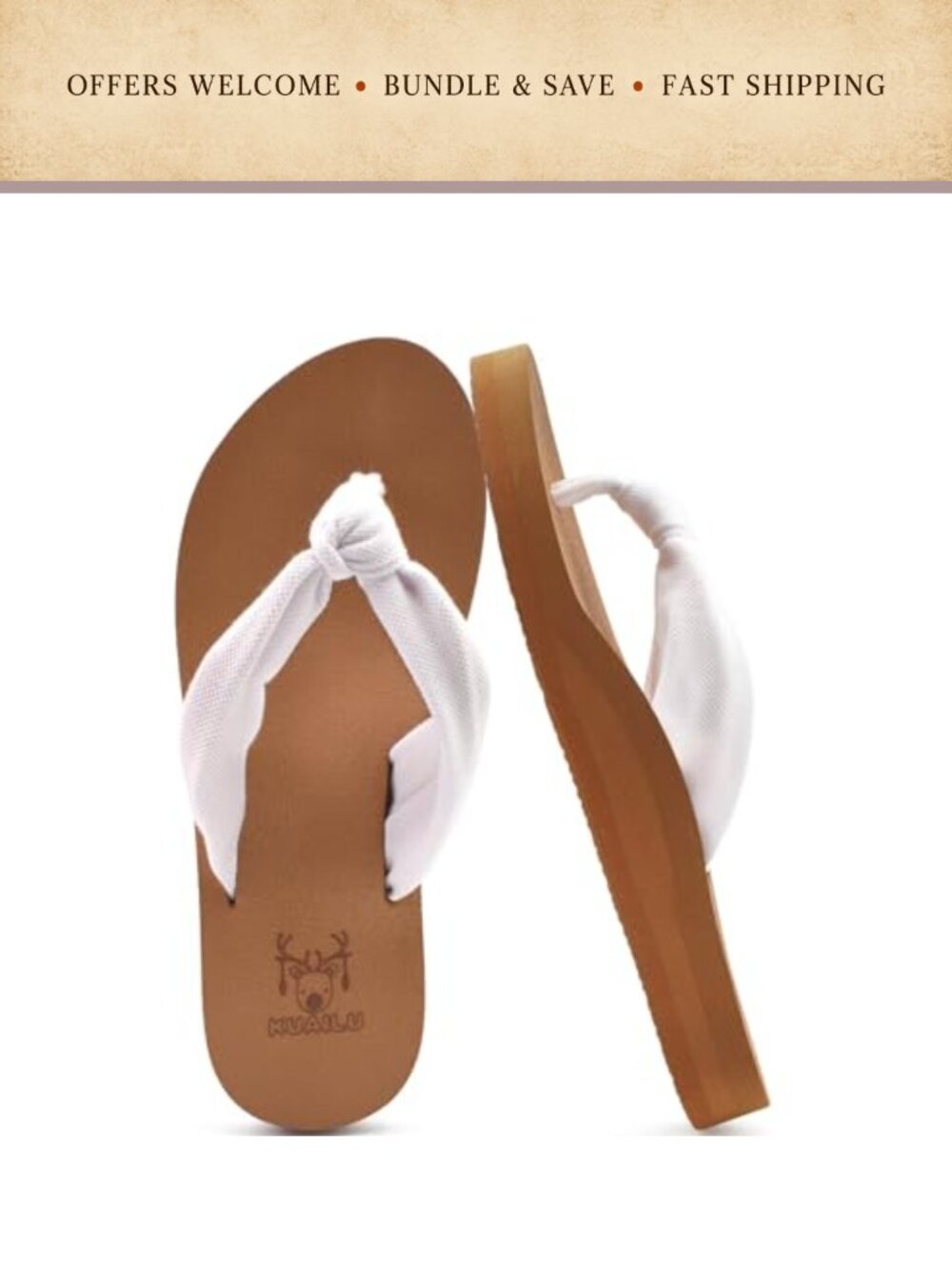 KuaiLu Women's Flip Flops with Arch Support | Memory Foam EVA Thong Sandals